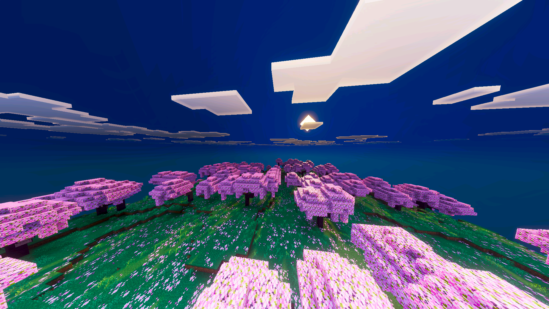 Color enhancement showcasing Minecraft structures