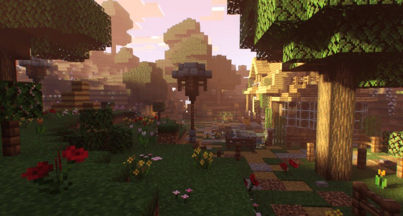 PrizmaRTX in Minecraft showcasing vibrant textures and lighting