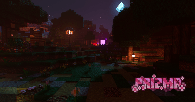 Minecraft scene with realistic lighting and shadows using PrizmaRTX