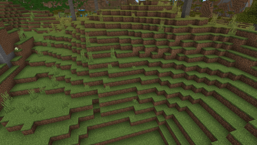 Grass block texture before enhancement
