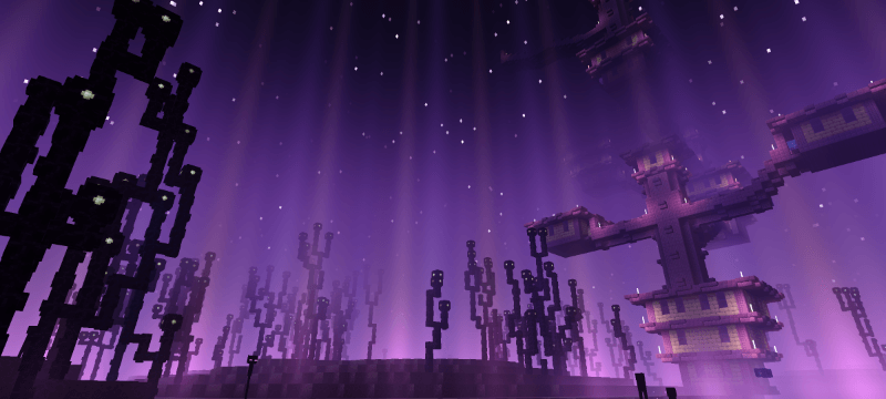 Enhanced End dimension lighting in Minecraft shader