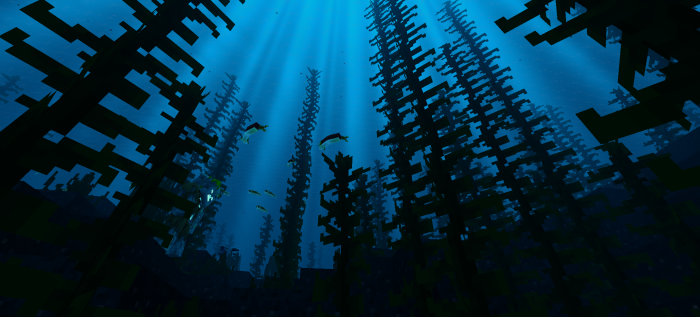 Underwater lighting and movement in Minecraft shader