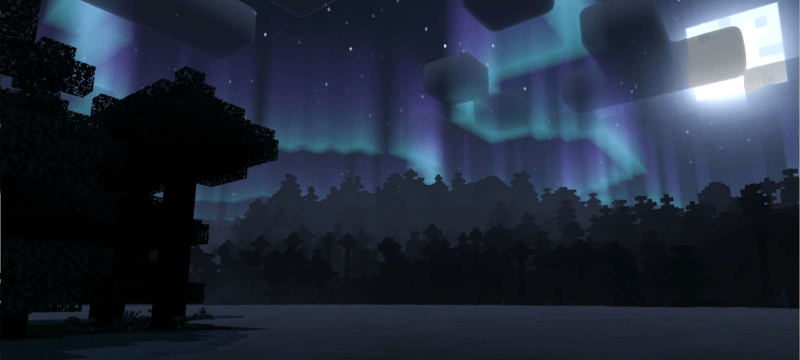 Nighttime glow of minerals in Minecraft shader