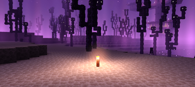 End dimension lighting effects in Minecraft shader