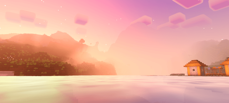 Sunrise with warm lighting and atmospheric effects