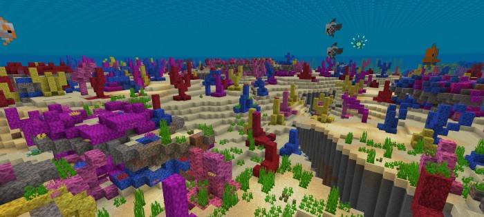 No water fog in Minecraft underwater scene