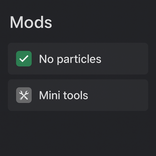 No particles + Mini tools — screenshot 1