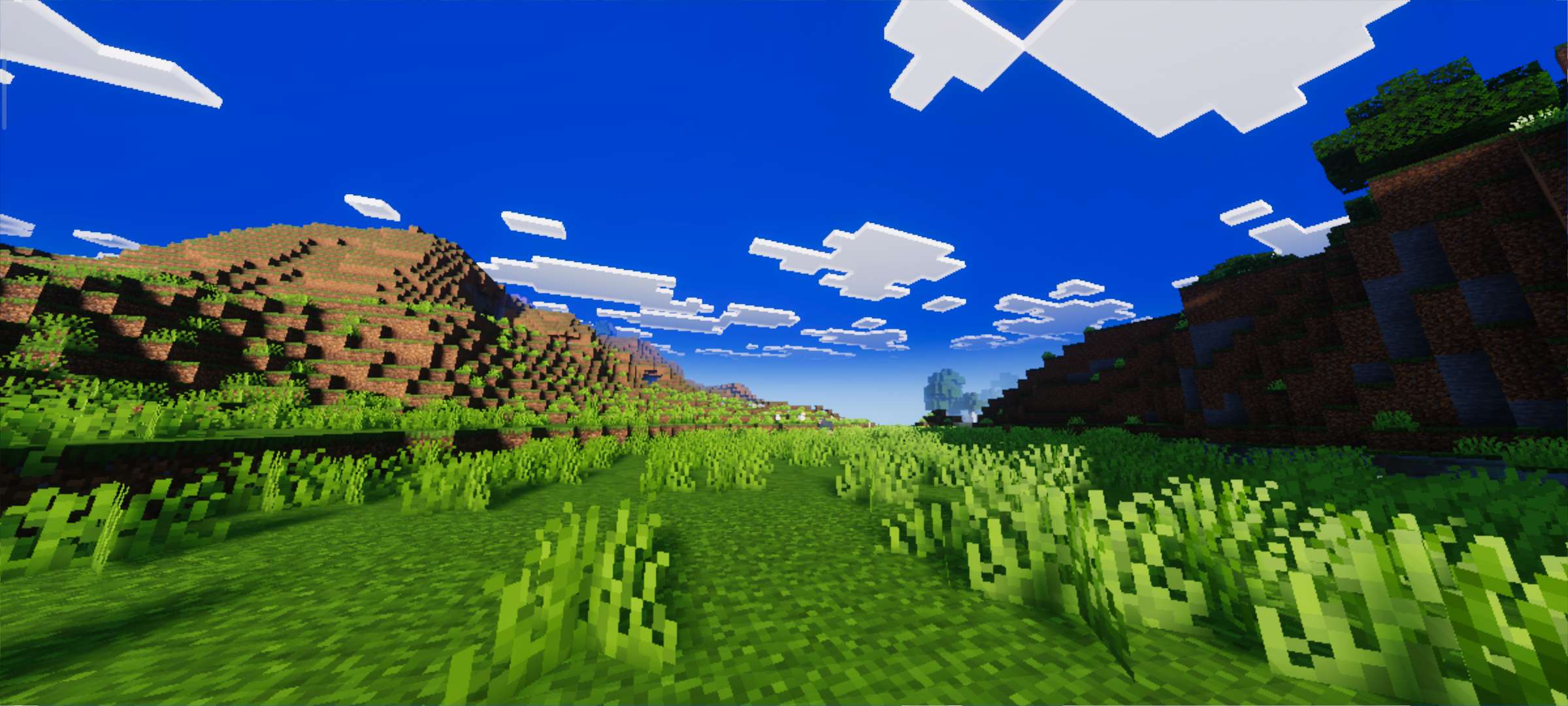 Minecraft scene showcasing realistic lighting and shadows