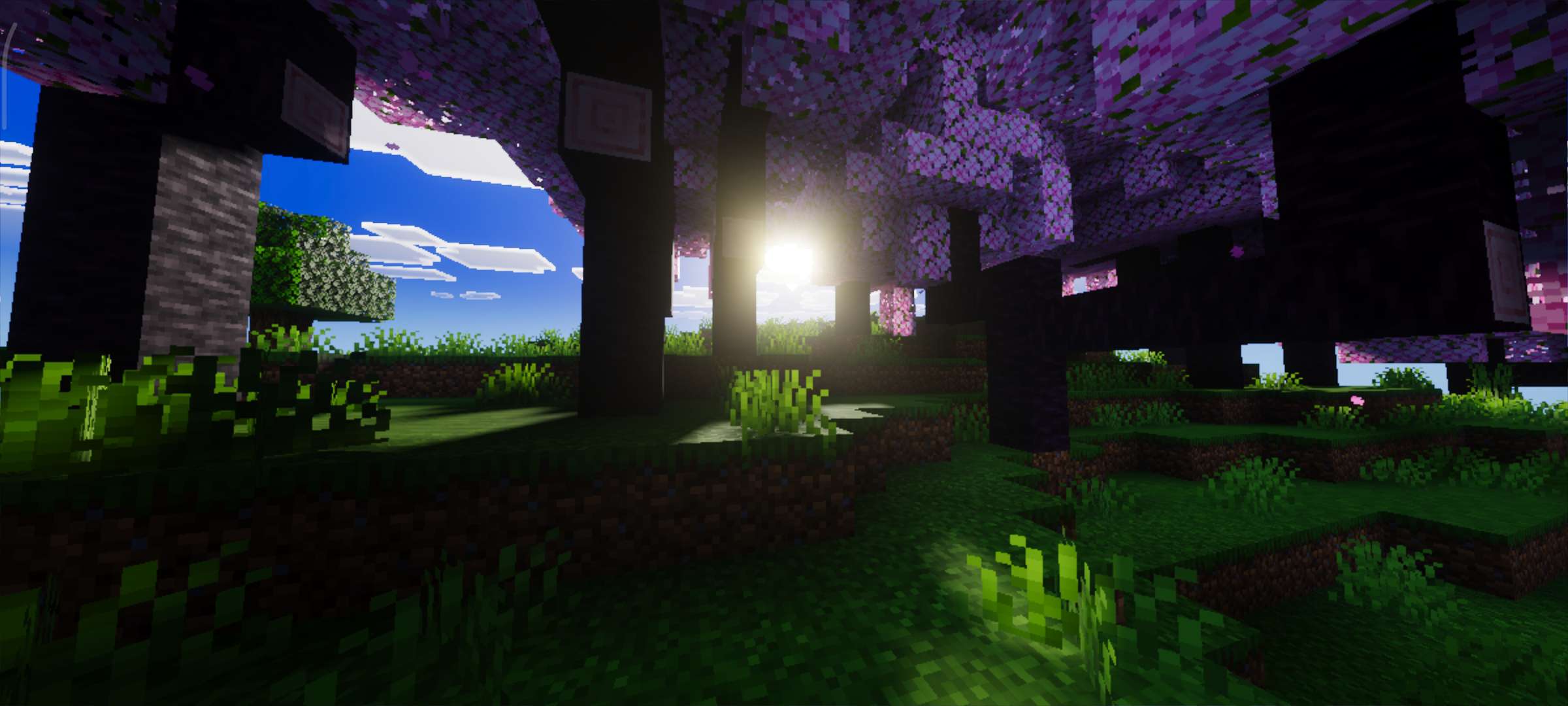 Vibrant environment effects in Minecraft world