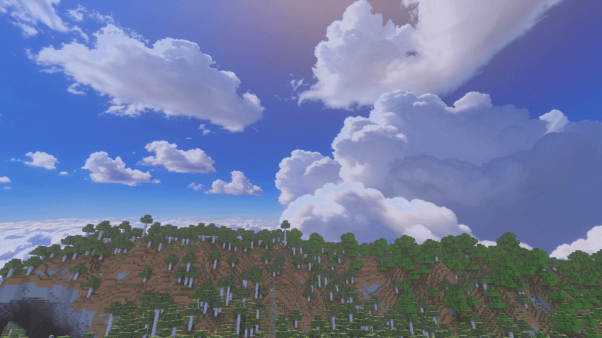 Realistic sky example in Minecraft