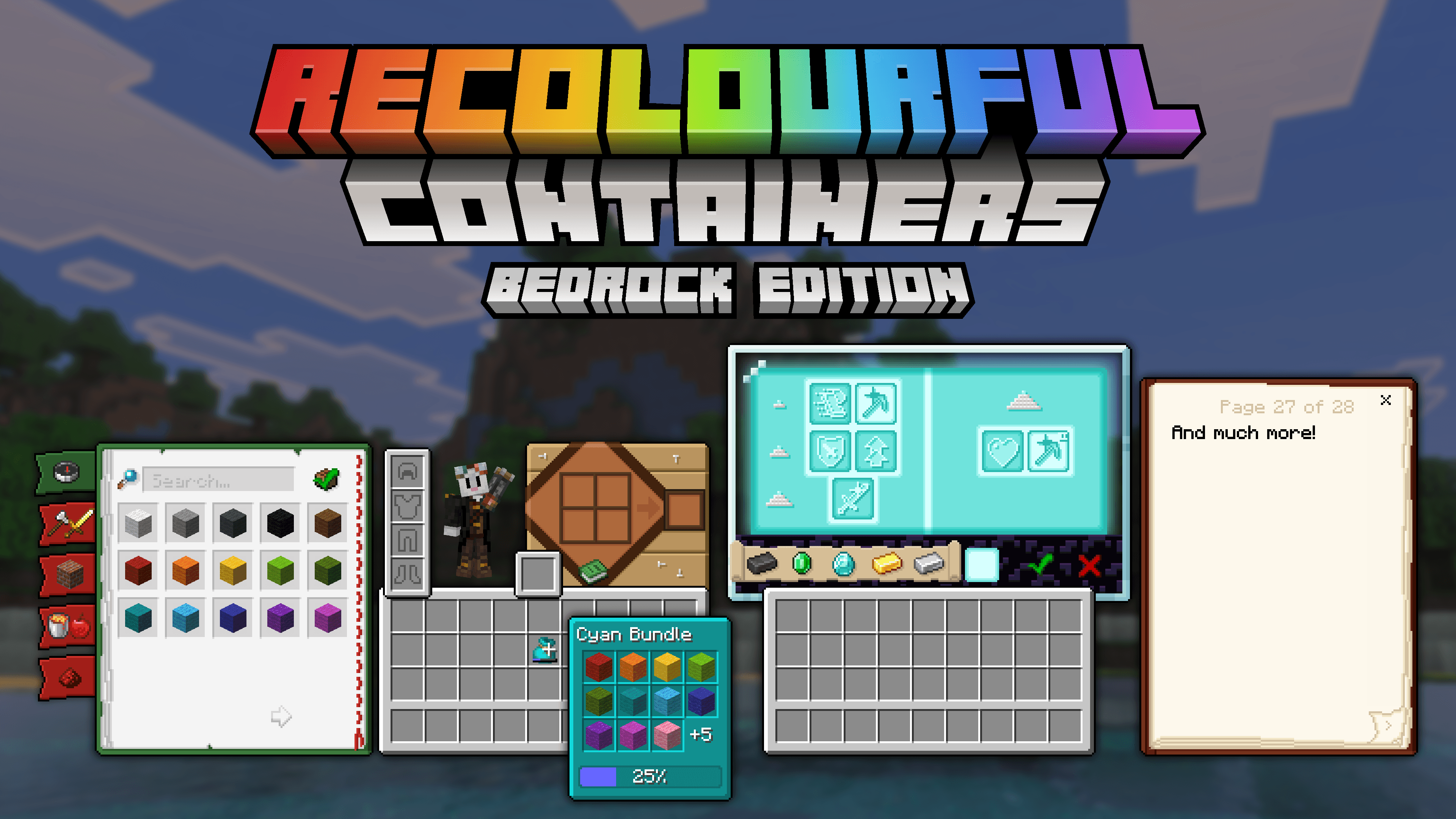 Recolourful Containers GUI + HUD (BEDROCK EDITION) — screenshot 1