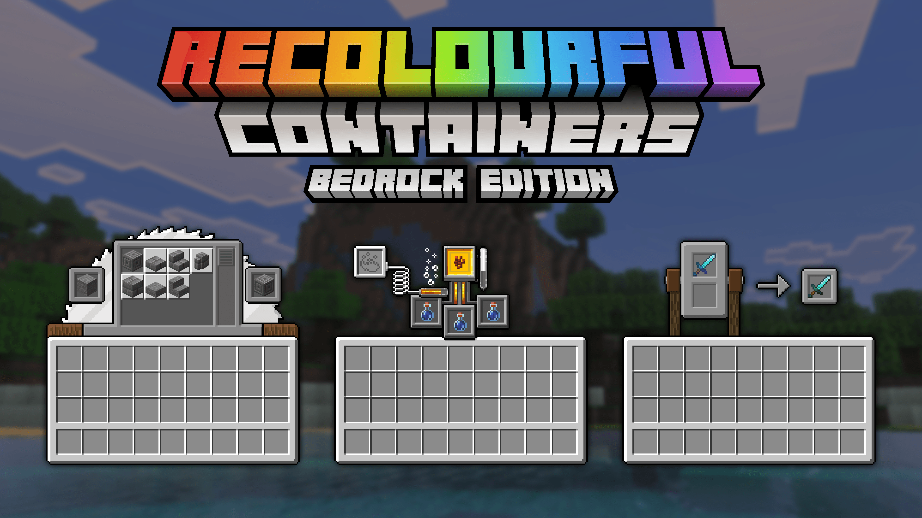 Recolourful Containers GUI + HUD (BEDROCK EDITION) — screenshot 1