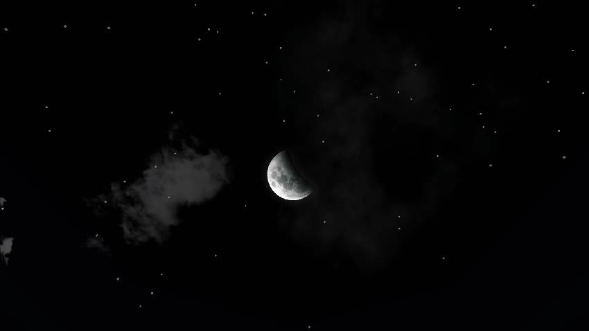 Nighttime environment with realistic lighting