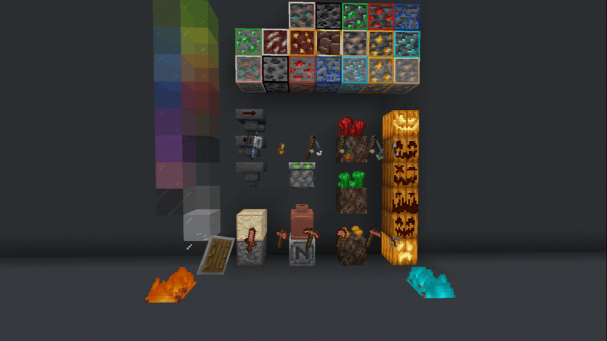 In-game ore and tool textures