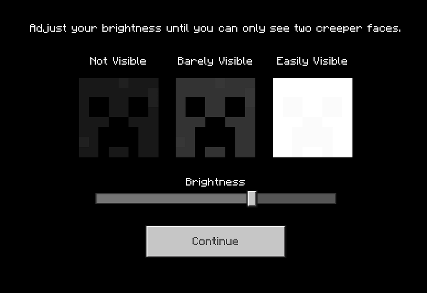 Brightness setting for Minecraft with Simplicity