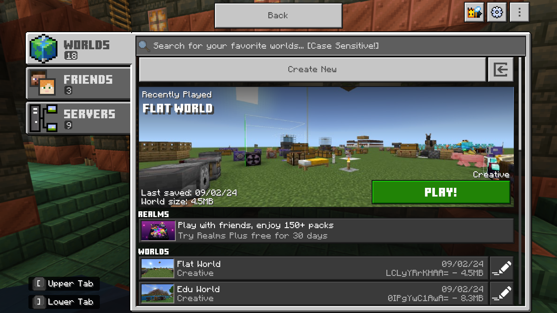 Recently Played Worlds List