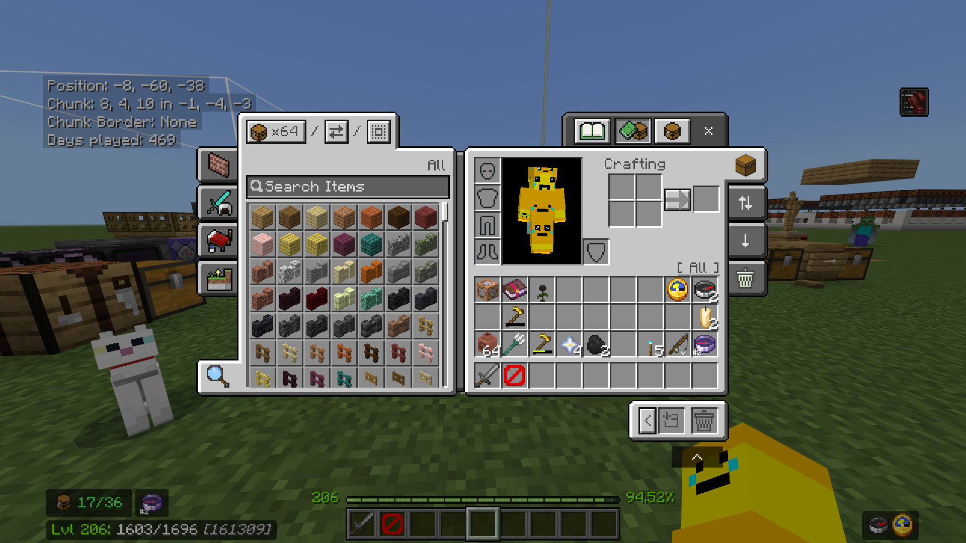 Inventory Screen with Container Toolbox