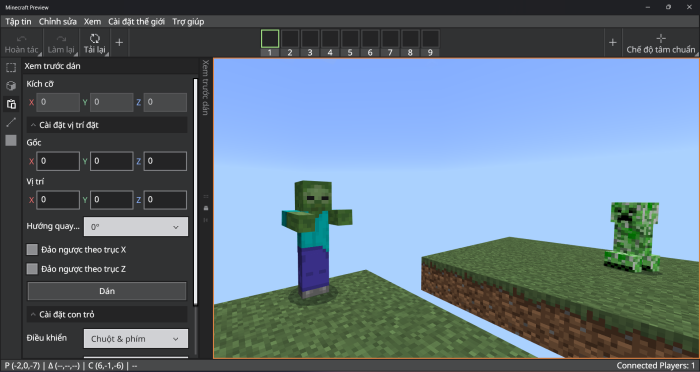 Editor Mode - Paste Preview Menu