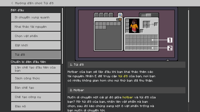 How To Play - Inventory Section