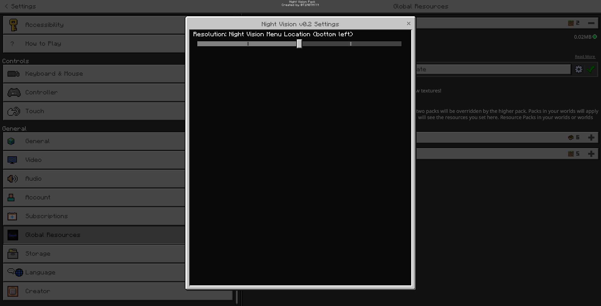 Alternative menu location screenshot