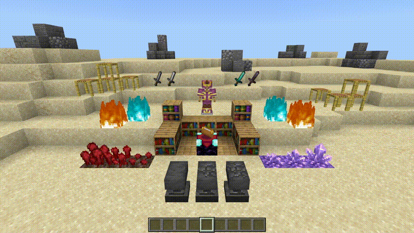 Gameplay animation showcasing texture pack features