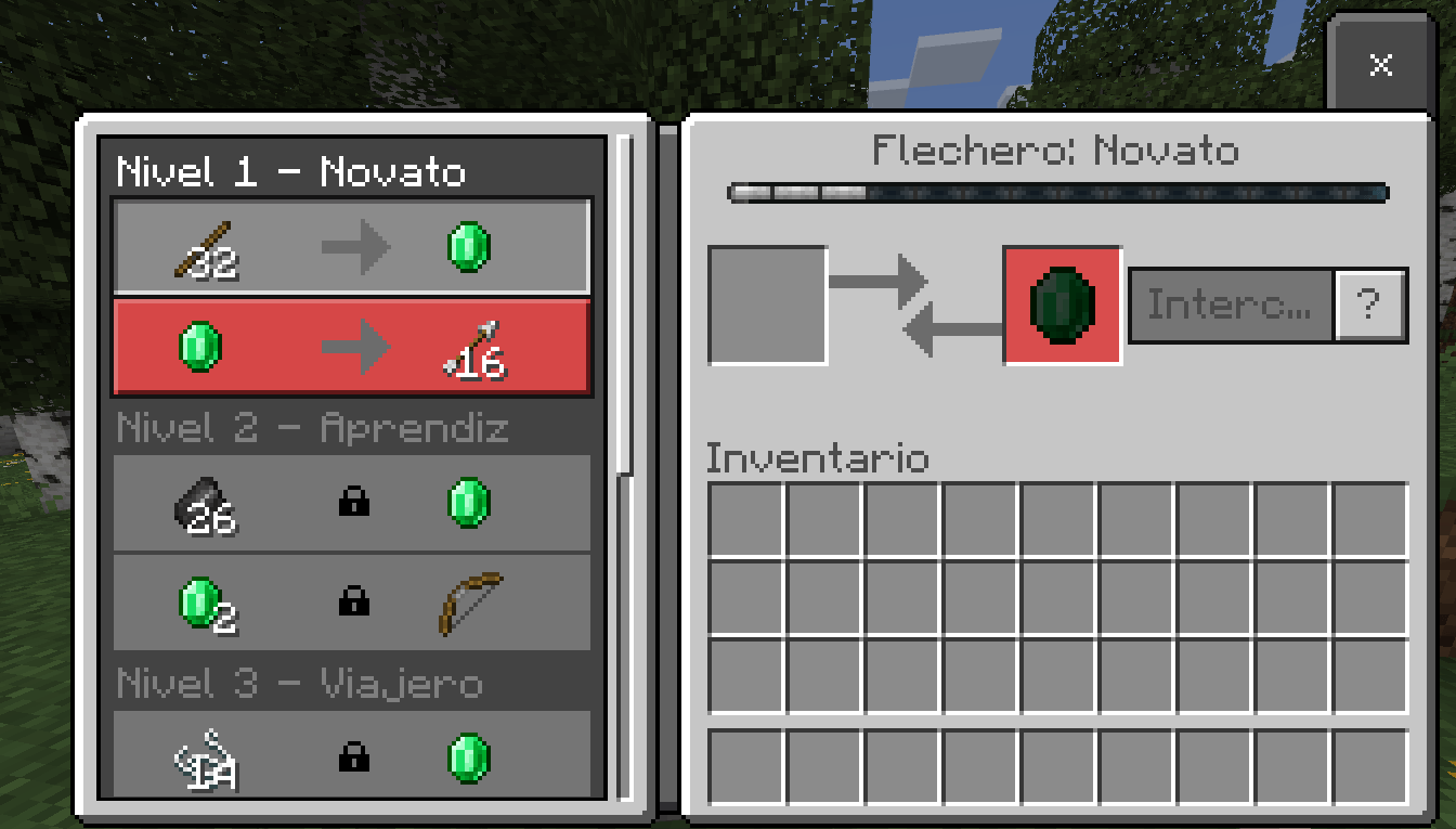 Villager trade preview example